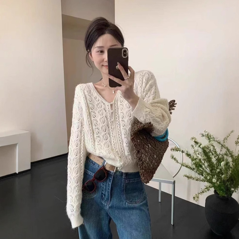 2025 New Hollow Sun Protection Top Air Conditioning Sweater Knitted Cardigan Women's Sweater Sweater Tops Spring Women's Clothing 2025 New Hollow Sun Protection Top Air Conditioning Sweater Knitted Cardigan Women's Sweater Sweater Tops Spring Women's Clothing