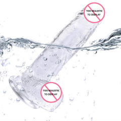 溢趣女用彩色透明水晶仿真假陽具女性自慰器假陰莖成人情趣性用品