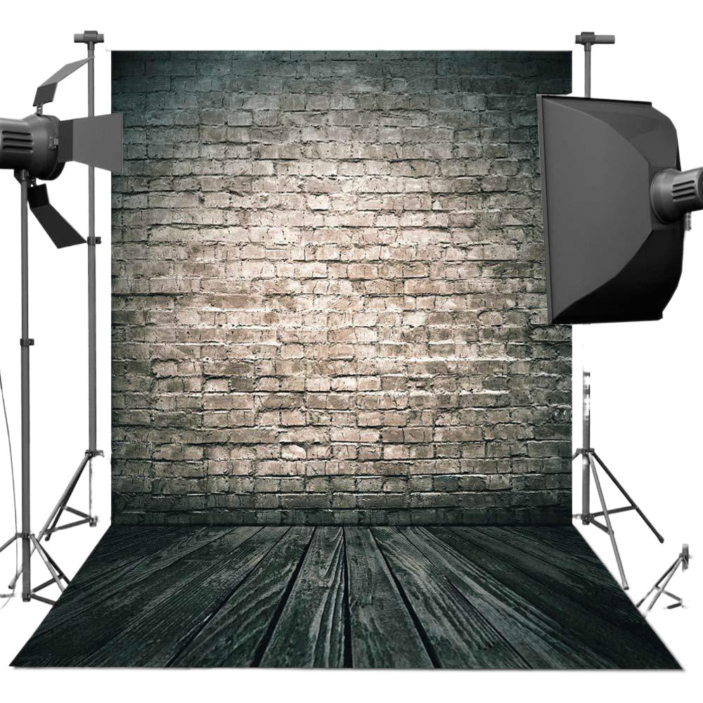 Amazon transfronteriza shabby pared de ladrillo madera pintura al óleo estilo fotografía infantil fotografía vinilo Fondo tela