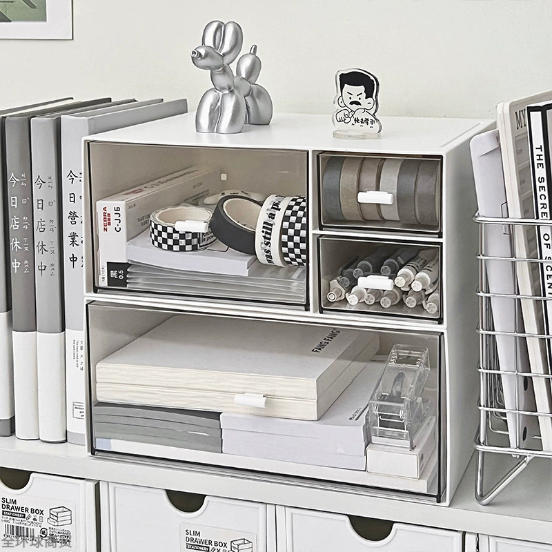 Acrylic Desktop Drawer Storage Box, Transparent, Large-capacity Multi-drawer Organizer