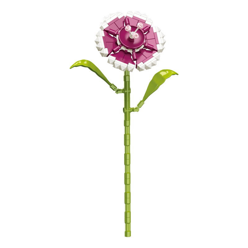 钻马积木花永生花束抱抱桶仿真花小颗粒积木DIY玩具七夕女生礼物|undefined