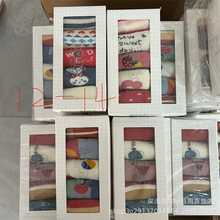 原单盒装斑比男女宝宝袜秋冬款精梳棉无骨缝头a类五双装儿童袜子