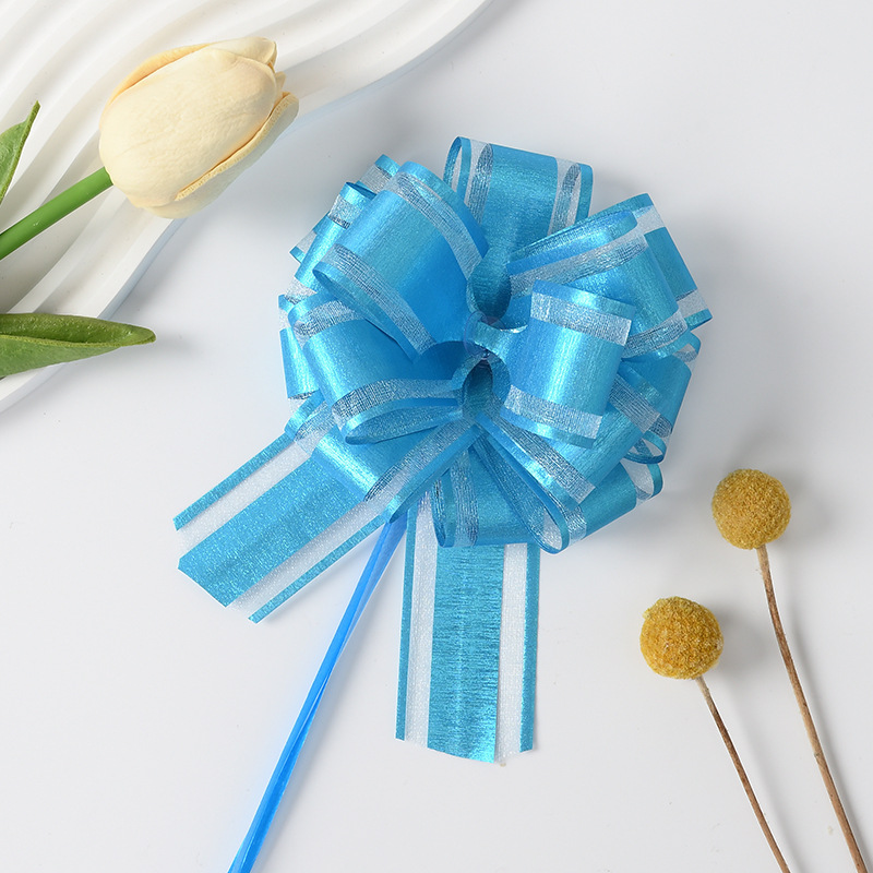 Nuevo transfronterizo 30 tamaño medio de hilo de nieve dibujado flores de decoración de Navidad regalo de flores empaque colorido cebolla dibujar cinta de flores