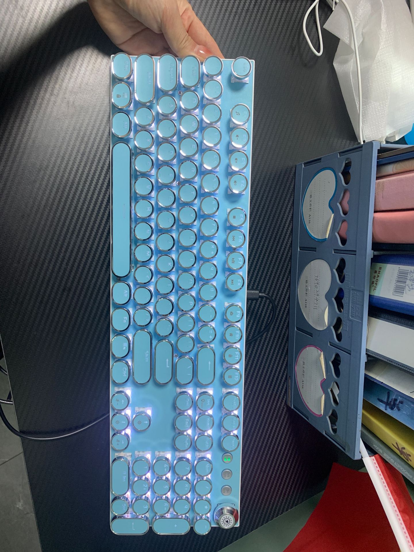 Source Factory Punk Steam Retro Tres modos RGB Teclado mecánico real Juego de computadora de eje azul enchufable competitivo