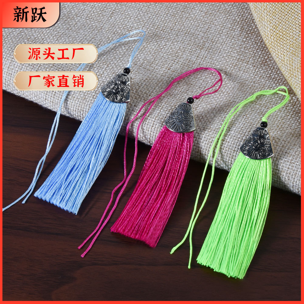 8cm Ancient Silver Fish Mouth Tassel with Hood Sword Decoration Tassel Accessories Fan Pendant Wholesale in Stock