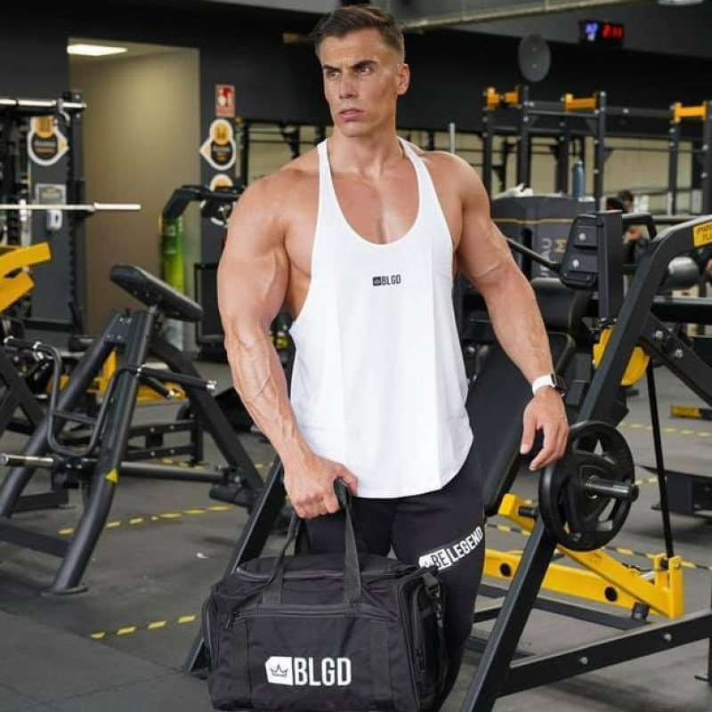 Muscle Fitness Brothers New Casual Training Breathable Elastic Casual Sleeveless Racerback Sports Solid Color Tank Top for Men