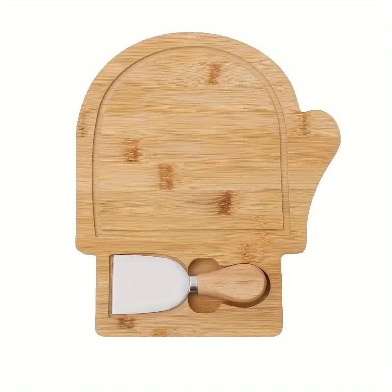 Tabla de cortar de bambú con cuchillo y tenedor, tabla de verduras multifuncional, tabla de alimentos para bebés, tabla de pizza de restaurante