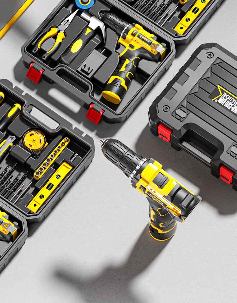 Aired Tool Box Set Lithium Battery Electric Screwdriver Hardware Repair Tool Starry Storage Disassembly Multi-Function