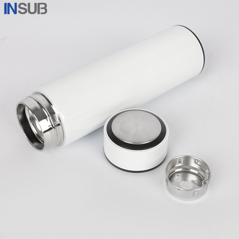 Taza de aislamiento de transferencia de calor Taza de té de acero inoxidable 304 de boca plana Taza de publicidad de recubrimiento en blanco de bricolaje al por mayor