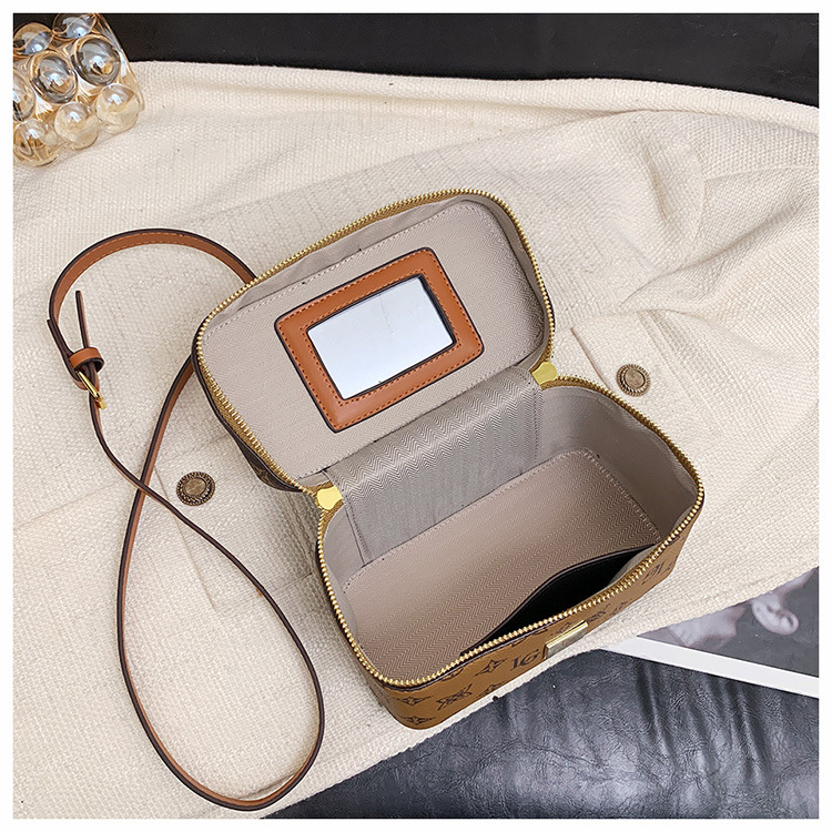 Borsa transfrontaliera, trama alla moda, popolare borsa a tracolla da donna, borsa con stampa retrò, versatile borsa cosmetica in stile coreano per donna_voghion.com