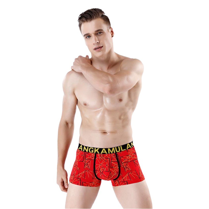 Ropa interior de los hombres boxeadores de los hombres de algodón puro suelta más tamaño personalidad juvenil transpirable boxeadores de cintura media al por mayor