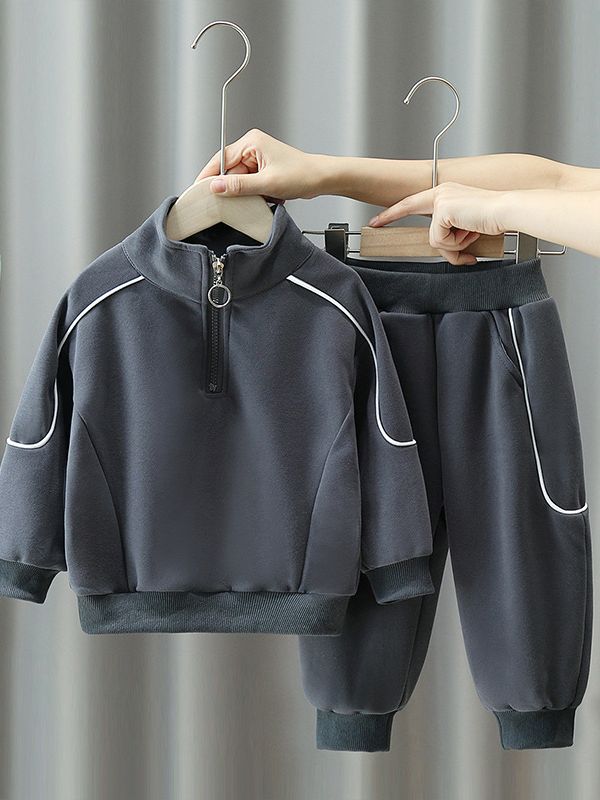 4266 primavera y otoño ropa traje 2023 nuevos niños estilo occidental suéter de la solapa del bebé guapo otoño deportiva