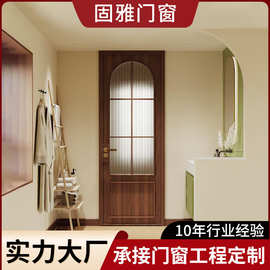 新款法式复古卫生间浴室门厕所门海棠玻璃门钛美铝合金玻璃门家装