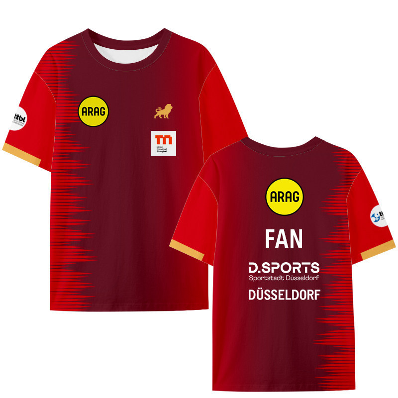 2026 Dusseldorf Table Tennis Club Fan Zhendong's Same Style Team Uniform Quick-Dry Short-Sleeve T-Shirt for Men and Women 2026 Dusseldorf Table Tennis Club Fan Zhendong's Same Style Team Uniform Quick-Dry Short-Sleeve T-Shirt for Men and Women