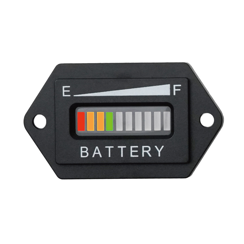 12V/24V防水铅酸电池电量显示表 堆高车挖掘机磷酸铁锂电量显示器