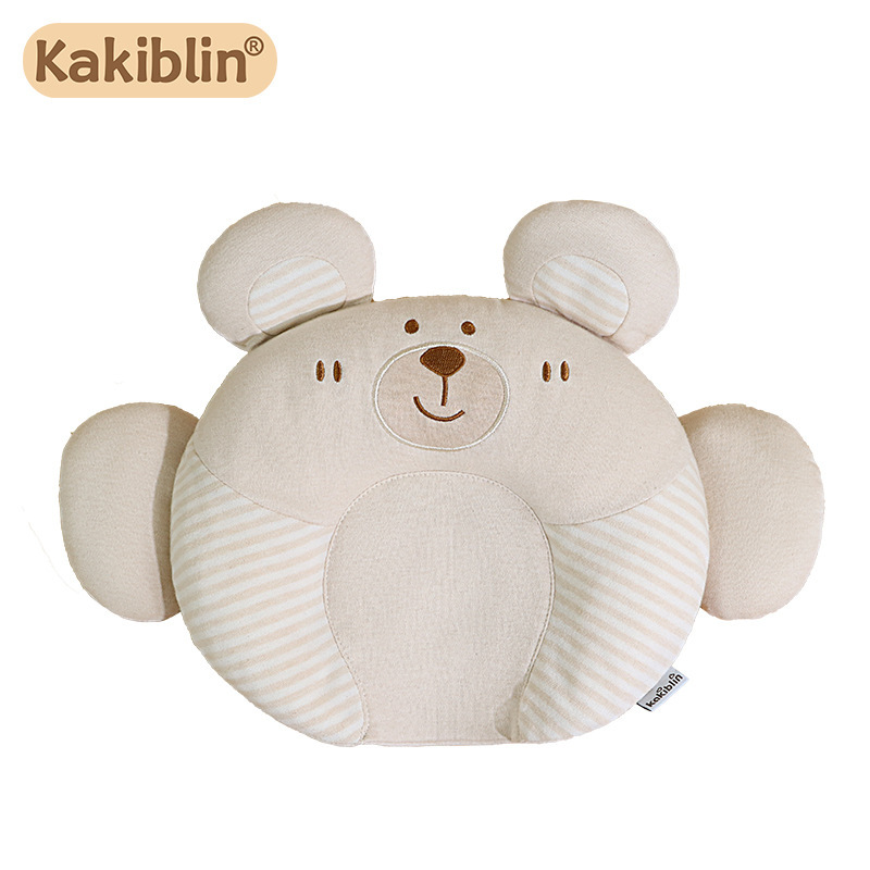 Kakiblin algodón orgánico bebé que forma la almohada bebé que duerme anti-Desviación cabeza almohada de látex recién nacido cabeza forma de la almohada de corrección