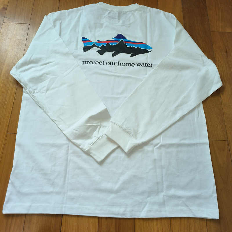 Logotipo de comercio exterior Classic Outdoor Mountain Series Camiseta de manga larga del mismo estilo para hombres y mujeres