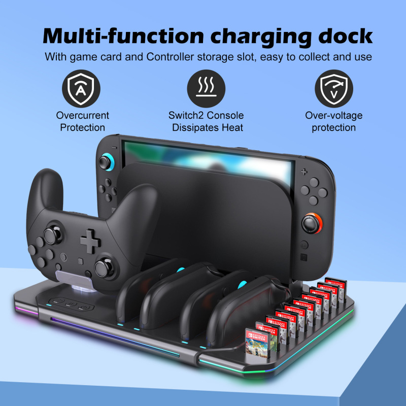 Switch2 冷却ファンベース Joycon 4 充電スタンド ゲームカード付き PRO ハンドル充電|undefined