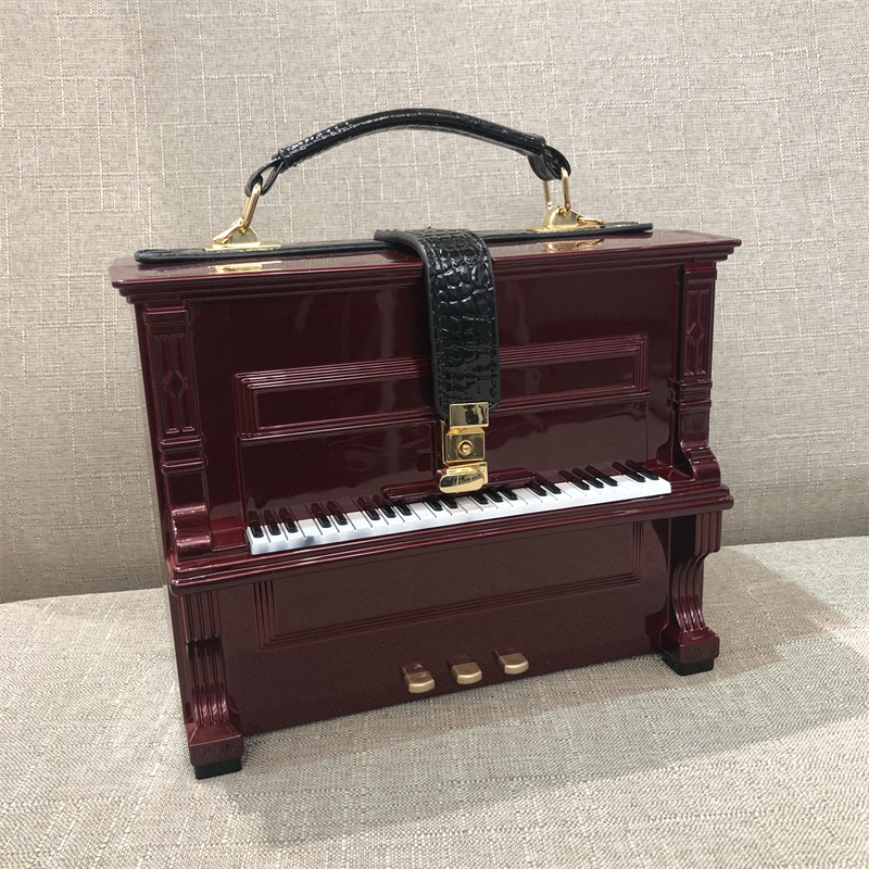 2024 New Cross-Border Women's Piano Bag Acrylic Box Bag Shoulder Crossbody Structured Small Square Bag - Thumbnail 8