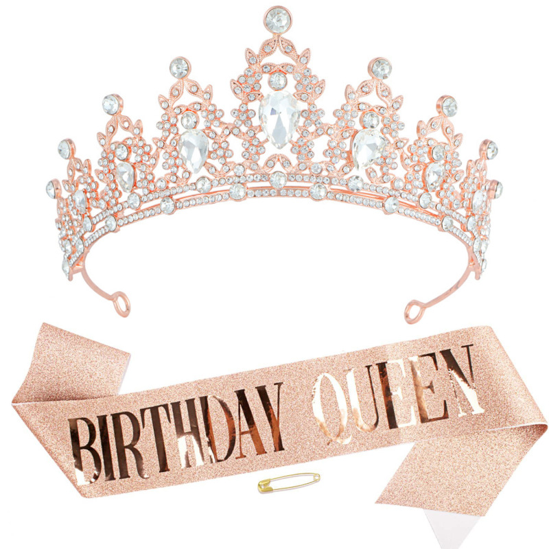 誕生日女性パーティー装飾クラウンヘアアクセサリー儀式誕生日女王ヘアフープインターネット有名人の写真の小道具|undefined