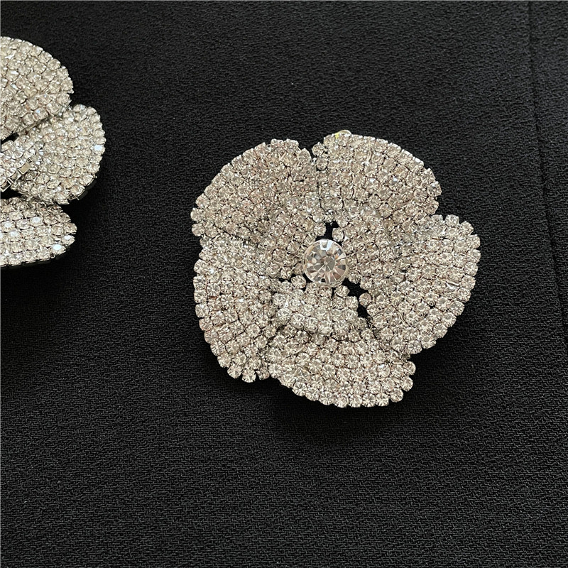 Flower Alloy Rhinestones Diamond Earrings Ear Studs display picture 8