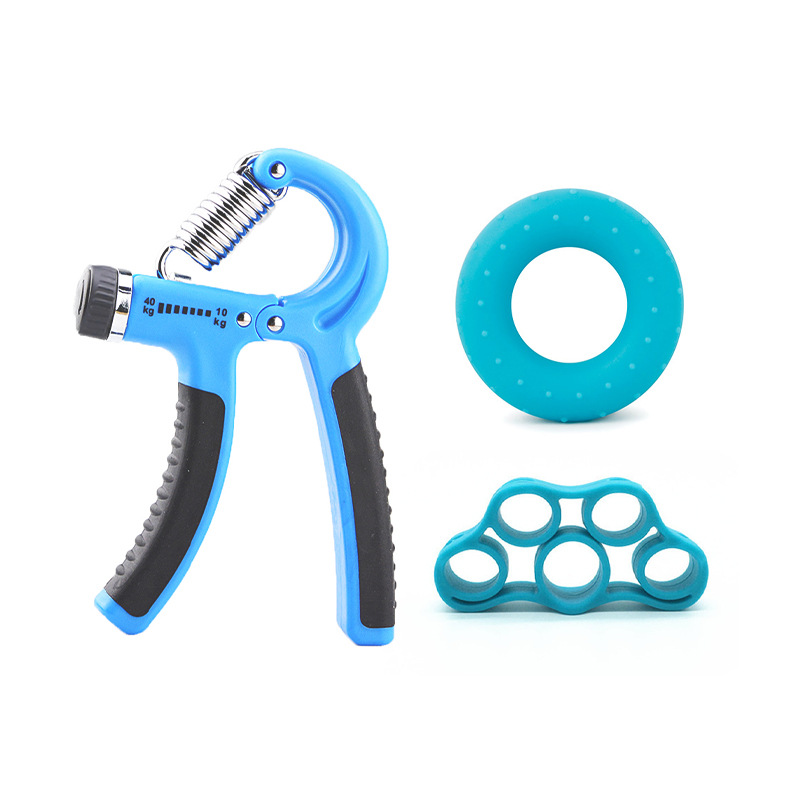Fitness agarre de tres piezas conjunto portátil familia interior dedo entrenador cinco dedo tensión dispositivo anillo de agarre