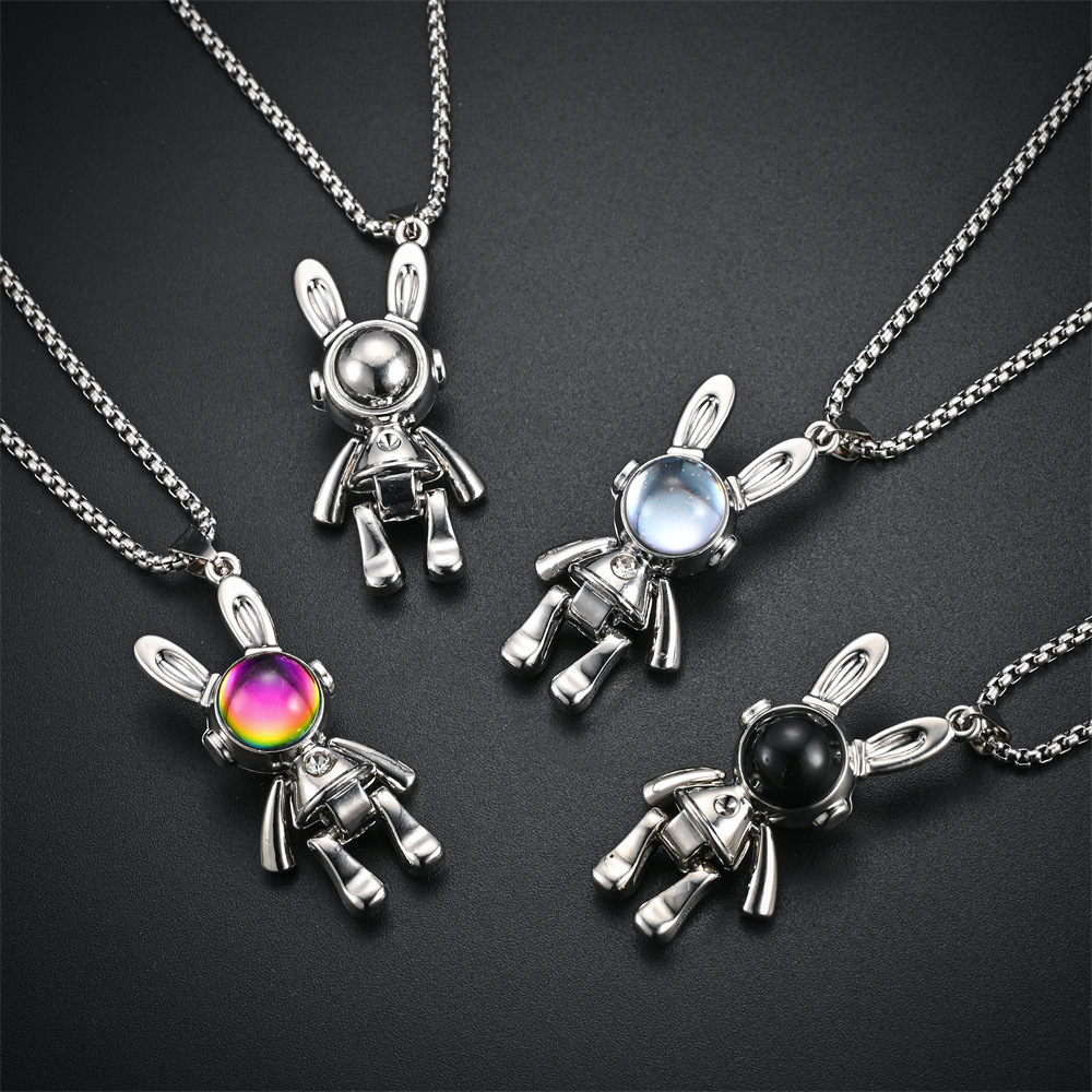 INS Style Astronaut Stainless Steel Pendant Necklace 1 Piece