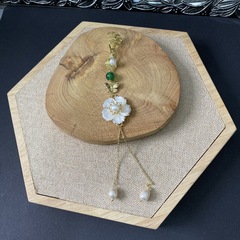 新中式玉如意山茶花流蘇旗袍扣清新女國風漢服配飾古風扣胸針