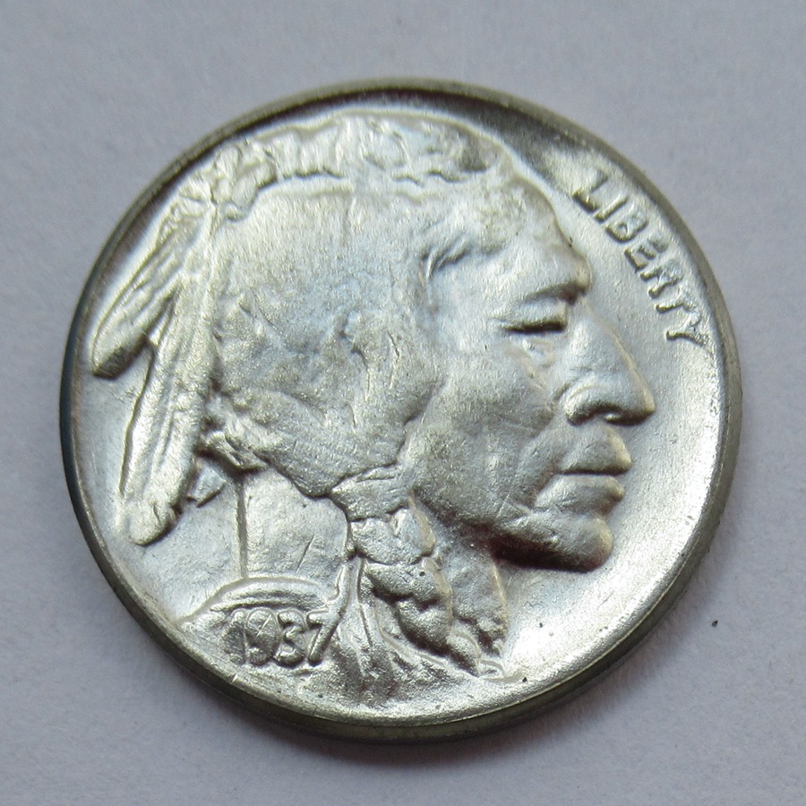 仿古工艺品美国5美分Buffoon1937铜镀镍材质外贸热销纪念币