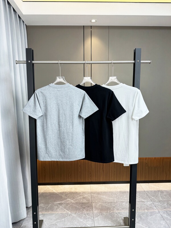 2178 Haja 夏の新スポーツとレジャールーズで多用途なコントラストカラーの子犬刺繍メンズラウンドネック半袖 T シャツ|undefined