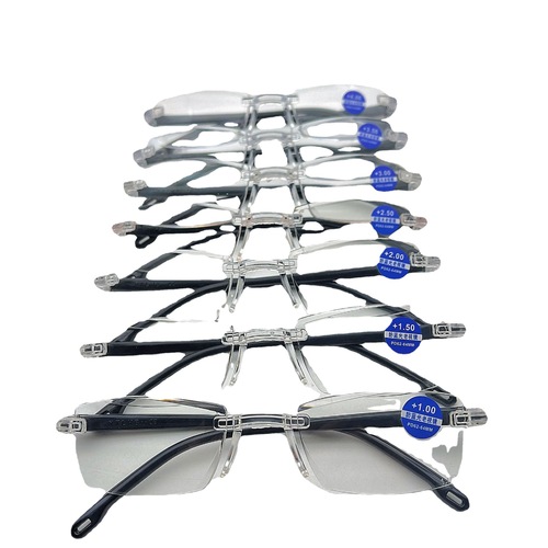 Comfortable frameless anti-blue light anti-fatigue reading glasses for the elderly, goggles for street stalls, hot selling factory wholesale