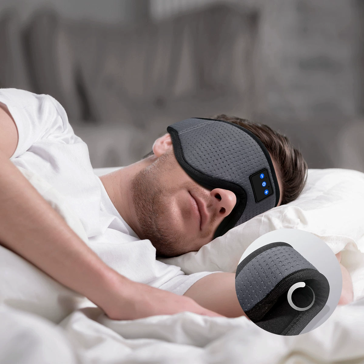 Беспроводная маска для сна с Bluetooth-наушниками, стерео гарнитура и таймер автоотключения, 0,162 кг