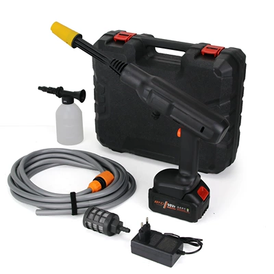 Cross-Border Hot Wireless High-Voltage Lithium Portable car washer - cj-18-black-one-battery-one-charge