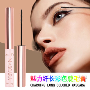Cross-Border Popular Color Mascara Multi-Color Thick Curling Slim Long Continuous Waterproof Non-Smudge Small Brush Head