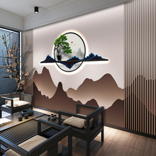 3D新中式山水画墙纸客厅电视背景壁布茶室办公室包厢装修高端壁画