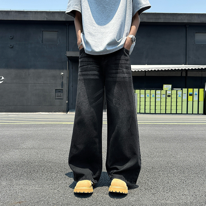 Jean homme large style rétro coupe droite ample tendance_voghion.com