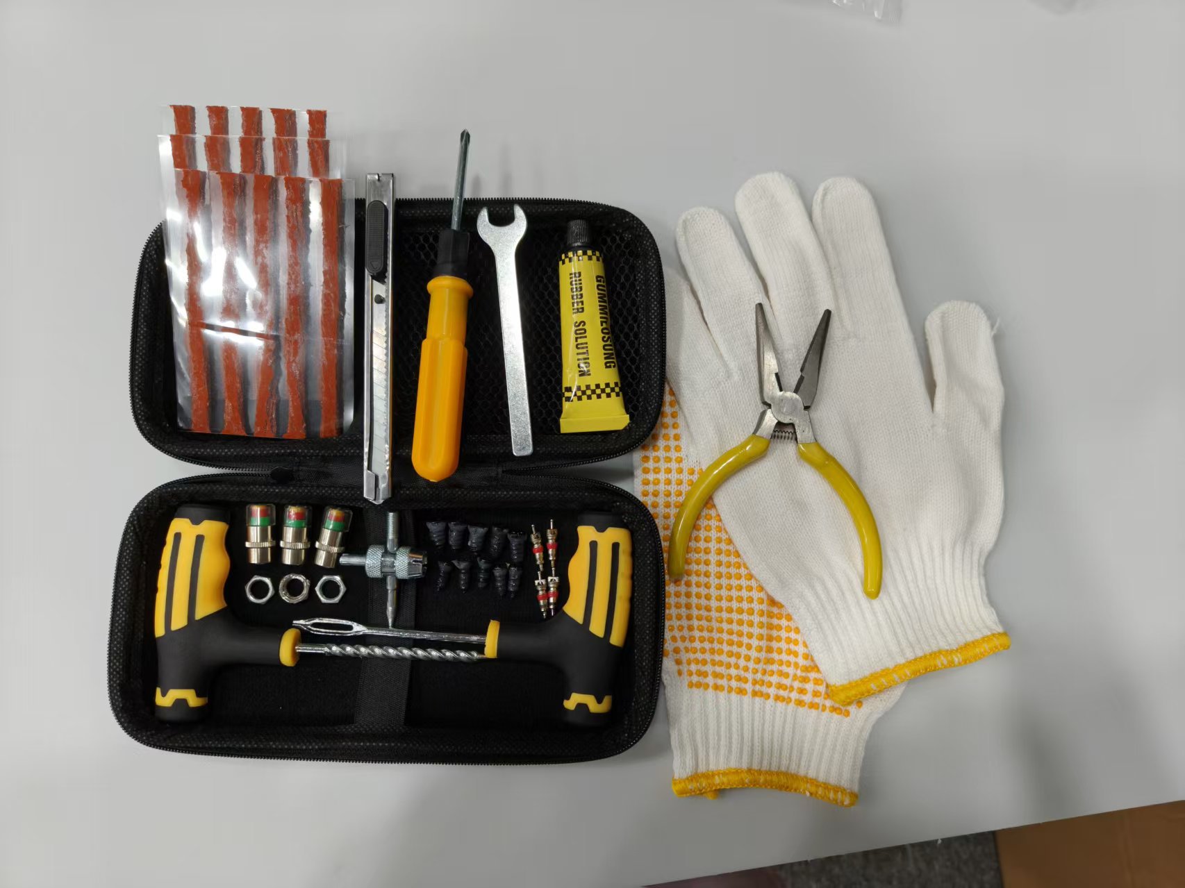 Cross-Border Hot-Selling Eva Emergency Tire Repair Tool Set Bag, a Must-Have for Car, Self-Driving Car and Motorcycle Tire Leak Repair