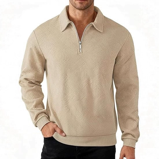 Трансграничная мужская одежда Amazon, американская ретро 202, весенне-осенняя толстовка, жаккардовая мужская одежда с длинными рукавами и лацканами на полумолнии