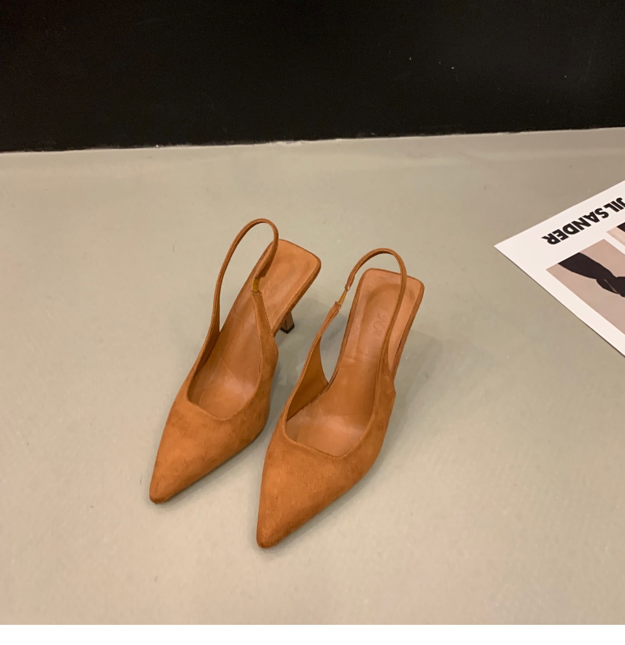 Niche French high-heeled black toe sandals fairy shoes 2023 new spring and summer pointed toe temperament single shoes_voghion.com