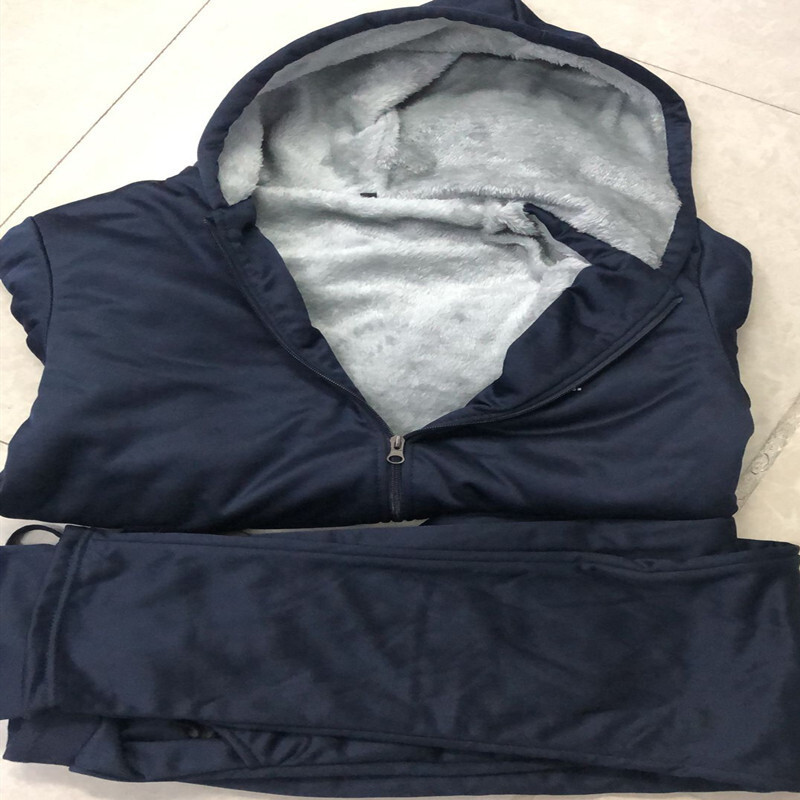 Aliexpress transfronterizo hombre otoño invierno juego de deportes de ocio cálido juego de ropa de hombre de invierno más grueso comercio exterior