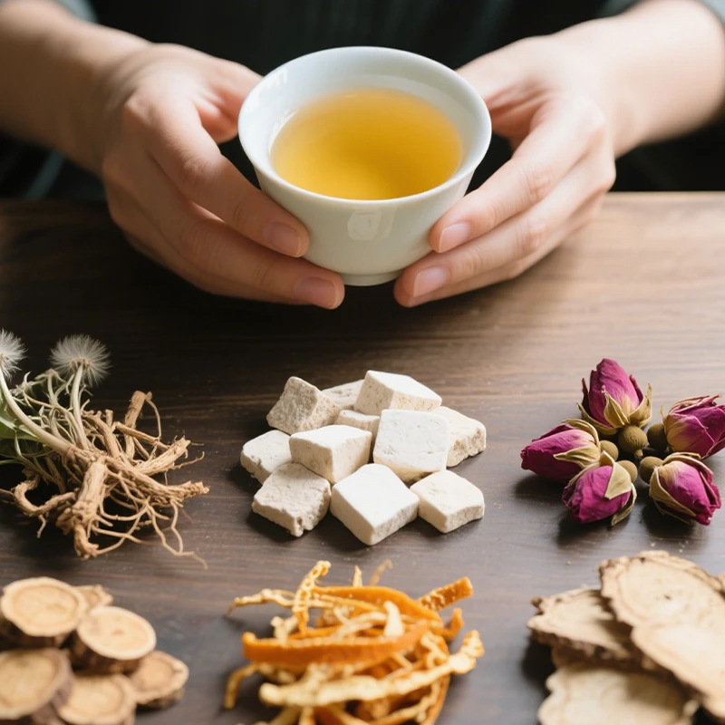 タンポポ、ユリ、ポリア茶、オレンジピール、甘草、バラ、クチナシ、即割り茶、結び目茶、水に浸して飲む 90g|undefined