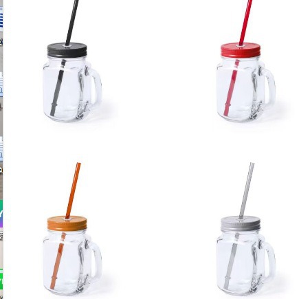 Venta al por mayor Amazon Gallo taza vidrio Mason taza gradiente color mango taza bebida leche té taza imprimible