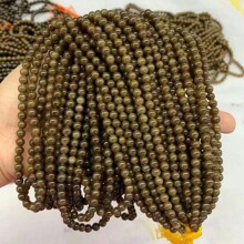 厂家批发 天然和田玉新疆且末糖料佛珠6mm 圆珠多圈手串串珠配链
