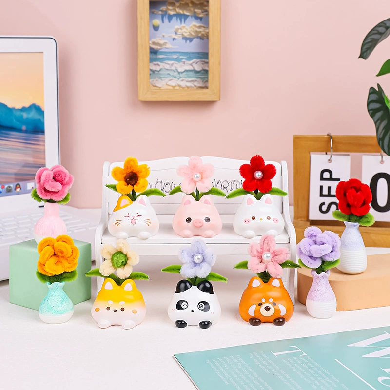 Дуду милый питомец подсолнечник роза цветочный горшок эльф креативный многофункциональный ароматерапевтический орнамент из смолы милое украшение