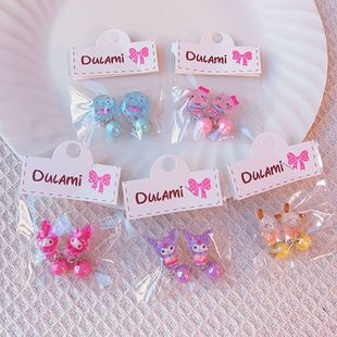 Children's Cartoon Ear Clip Diamond Cut-off Sanli Earrings No Ear Pole Anti-Pain Fake Cute Ear Studs Earrings for Little Girls
