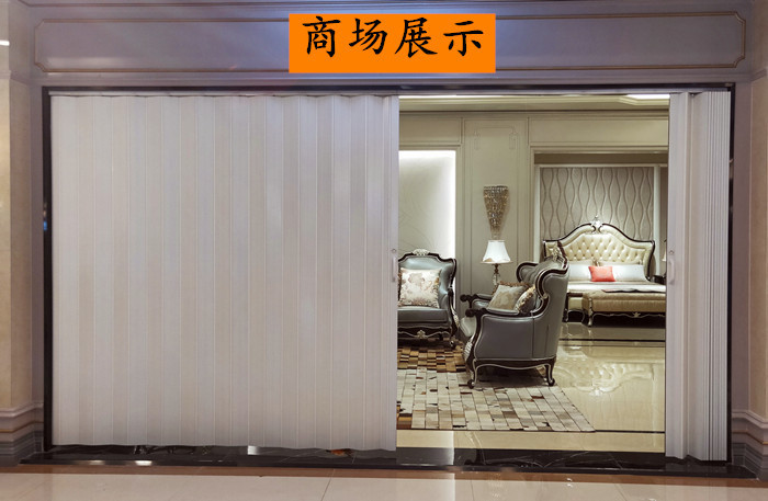PVC折叠门推拉门室内隔断开放式厨房移门简易门阳台伸缩隐形门厂-阿里巴巴