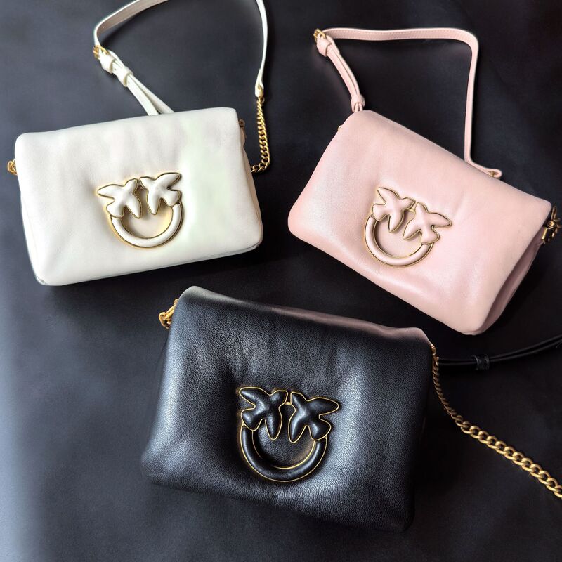 New Pinko Same Style Leather Chain Swallow Bag high quality Puff Cloud Chain Shoulder Crossbody Bag for Women New Pinko Same Style Leather Chain Swallow Bag high quality Puff Cloud Chain Shoulder Crossbody Bag for Women