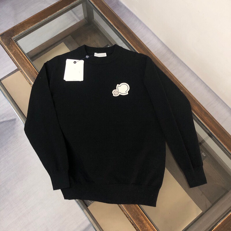 Cross-border Mengjia embroidered logo autumn and winter wool pullover knit sweater with round neck, unisex sweater jacket Cross-border Mengjia embroidered logo autumn and winter wool pullover knit sweater with round neck, unisex sweater jacket