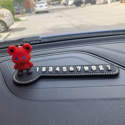 Nömrəli dayanma kartı parking number plate personalized creative - red-violent-bear-stop-sign