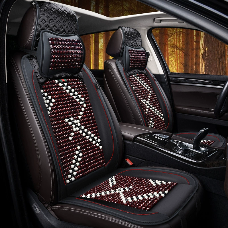 Деревянная бисерная автомобильная подушка для сидений летом